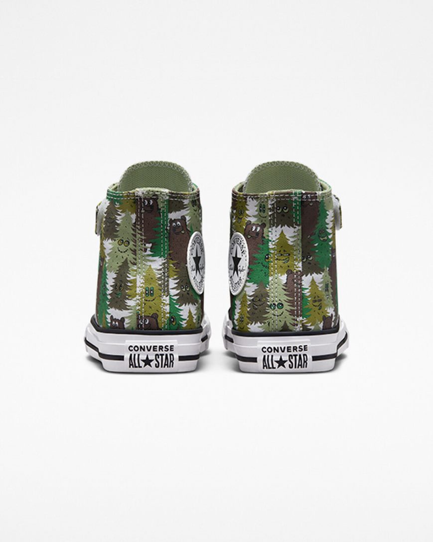 Zapatillas Altas Converse Chuck Taylor All Star Easy-On Forest Camo Niño Blancas Verde | PE 7E054L